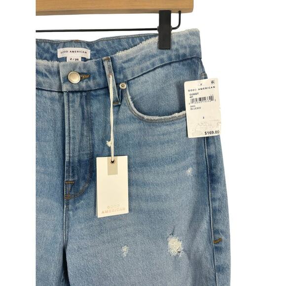 NWT Good American Light Blue Straight Leg Jeans - Picture 9 of 16